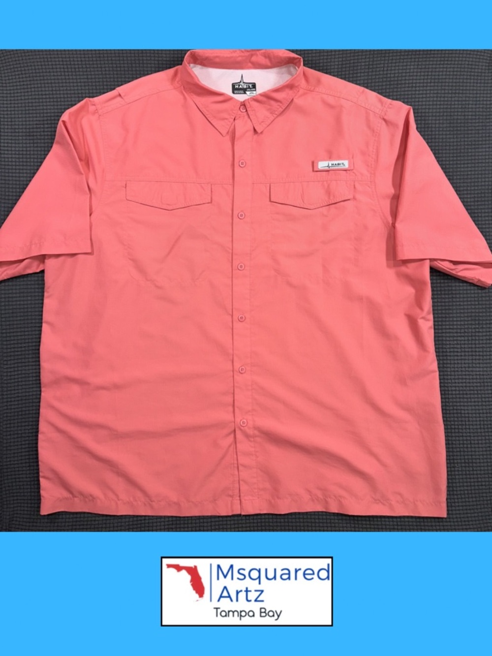 Habit Coral Fishing Shirt 2XL Short Sleeve UPF 40 Outdoor Performance